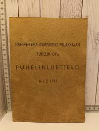 Hämeenkyrö-Kyröskoski-Viljakkalan Puhelin oy:n Puhelinluettelo N:o 2 1961