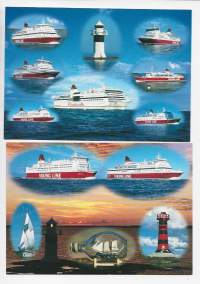Viking Line - laivastoa  laivapostikortti  postikortti laivakortti kulkematon 2 eril