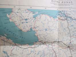 Itäinen Aunus - Östra Aunus 1942 -kartta