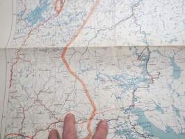 Suomi Koillisosa 1941 -kartta, vanhat rajat