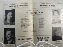 näytelmä Siltalan pehtoori Hartola v.1961 käsiohjelma