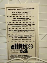 Jyväskylän Killeri ravit 15.3.1993 lähtöluettelo