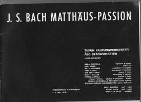 J S Bach Matthäus-Passion / Turun Kaupunginorkesteri Tuomiokirkko 1985
