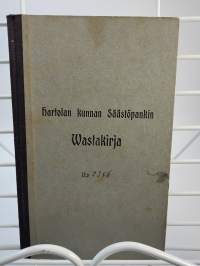 Hartolan kunnan Säästöpankin vastakirja v.1911