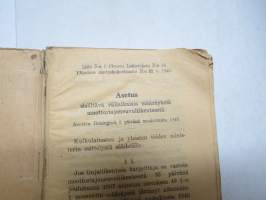 Moottoriajoneuvolaki v. 1938 painos (+ liitteitä) - Pieni lakisarja nr 33.