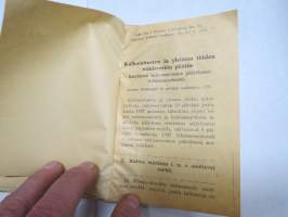 Moottoriajoneuvolaki v. 1938 painos (+ liitteitä) - Pieni lakisarja nr 33.
