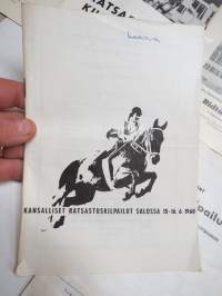 Ratsastuskilpailujen käsiohjelmia 1960-luvulta 9 kappaletta