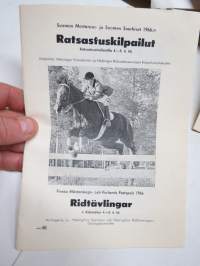 Ratsastuskilpailujen käsiohjelmia 1960-luvulta 9 kappaletta