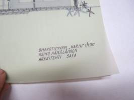 Omakotityyppi &quot;Harju&quot; 1/100 - Reino Hämäläinen, Arkkitehti, SAFA -piirustus