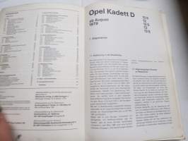 Opel Kadett D 10 S, 12, 12 S, 13, 13 S ab August 1979 Reparaturanleitung -huolto- ja korjausopas, saksankielinen