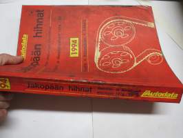 Jakopään hihnat (myös ulkopuoliset käyttöhihnat) Bensiini- ja dieselmoottorit 1974-1994  - Autodata 1994 Huolto - korjaukset - säädöt
