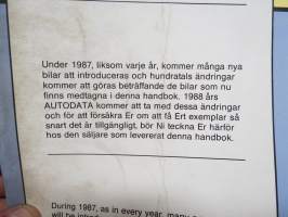 Technical Data 1987 - Tune-up and Service Specifications for Passenger Cars and Light Commercial Vehicles 1977-1987 - Autodata