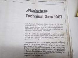 Technical Data 1987 - Tune-up and Service Specifications for Passenger Cars and Light Commercial Vehicles 1977-1987 - Autodata