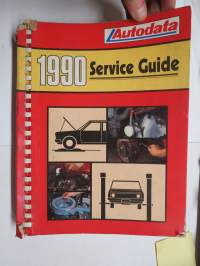 Autodata 1990 Service Guide - Tune-up and Service Specifications for Passenger Cars and Light Commercial Vehicles -huoltotietoja ja säätöarvoja