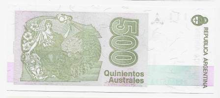 Argentiina 500 Australes 1985-91 - seteli