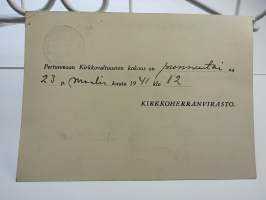 Virallinen postikortti Pertunmaa v.1941