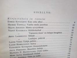 Nuori Suomi L 1940 kirjallistaiteellinen joulu-albumi, kirjoittajina mm. Matilda Rauhavaara, Meri Aava, Katri Ingman, Otto Varhia, Aarne Koponen, Selma Anttila