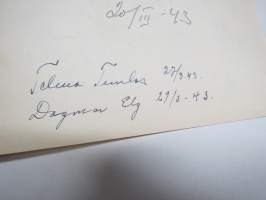Ilmari Peitsalo -nimikirjoitus + Hemmo Airamo, Yrjö Kianne + useita muita  / signature - autograph