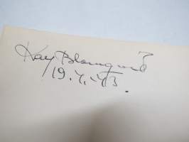 Ka...? Blomqvist -nimikirjoitus  / signature - autograph