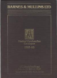 Musical Merchandise Catalogue 1982-83/ Barnes &amp; Mullins Ltd / Soitin kuvasto ja hinnasto  178 sivua