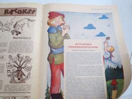 Lasten Maailma 1955 nr 10, tehtäviä, tarinoita, sarjakuvia, päätoimittaja Markus Rautio