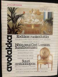 Avotakka 1981 nr 11 - 25 hyvää sohvapöytää, Kokeilimme 10 uutta silitysrautaa, Kaunis suomalaiskoti Tukholmassa, ym.