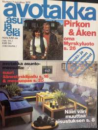 Avotakka 1976 nr 7 - Pirkon &amp; Åken oma Myrskyluoto, Avotakka asuntomessuilla, Näin väri muuttaa sisustuksen, ym.