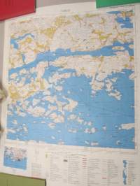 Torsö - Solberg - Hangö - Gullö - peruskartta / grundkarta -4 kartan sarja 1960-luvulta 4 st kartor
