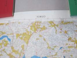 Torsö - Solberg - Hangö - Gullö - peruskartta / grundkarta -4 kartan sarja 1960-luvulta 4 st kartor