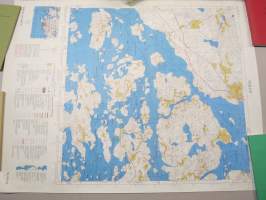 Torsö - Solberg - Hangö - Gullö - peruskartta / grundkarta -4 kartan sarja 1960-luvulta 4 st kartor