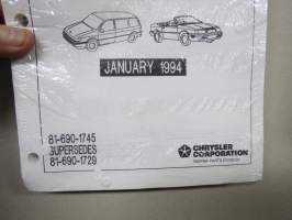 Chrysler 1993 Passenger Car Parts Catalog (Except L-H) -varaosaluettelo
