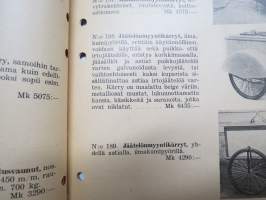 Pyörä Oy, Tampere, hinnasto 1941, kärryt, rattaat, kelkat, lastenreet, lastenvaunut, pyörät, lapiot, sauvat, hevoskärryt, ym. tuoteluettelo / hinnasto nr 32