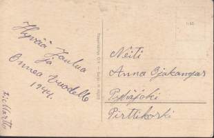 Postikortti vanha Onnellista Uutta Vuotta -kortti, 1944. Sarja: IV HU/10