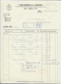 Wicander &amp; Larsson Oy  Turku 1939 - firmalomake -
