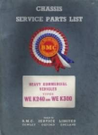 Chassis service pats list BMC - Austin - Morris WE K 240 / WE K 300