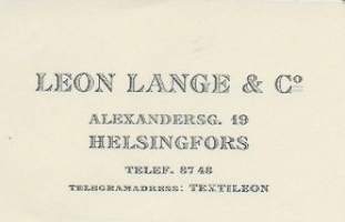 Leon Lange &amp; Co Helsingfors 1925  - firmalomake