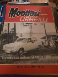 Moottoriurheilu 5/1968 20 vsk (15.3.) uusi Simca 1100, Honda maailmanmestareitten pyörä, Triumph Bonneville