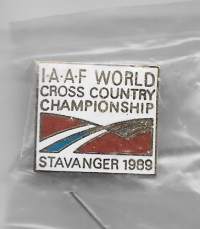 IAAF World  cross country Stavanger  1989  pinssi rintamerkki
