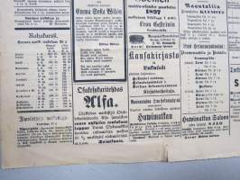 Sanomia Turusta 1898 nr 121, ilmestynyt 28.5.1898, Pikku-uutisia Turku ja lääni, Waltiopäivien töiden järjestely, Laivaliikenne, runsaasti ilmoituksia