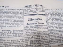 Sanomia Turusta 1898 nr 121, ilmestynyt 28.5.1898, Pikku-uutisia Turku ja lääni, Waltiopäivien töiden järjestely, Laivaliikenne, runsaasti ilmoituksia