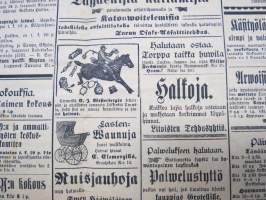 Sanomia Turusta 1898 nr 121, ilmestynyt 28.5.1898, Pikku-uutisia Turku ja lääni, Waltiopäivien töiden järjestely, Laivaliikenne, runsaasti ilmoituksia