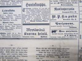 Sanomia Turusta 1898 nr 121, ilmestynyt 28.5.1898, Pikku-uutisia Turku ja lääni, Waltiopäivien töiden järjestely, Laivaliikenne, runsaasti ilmoituksia