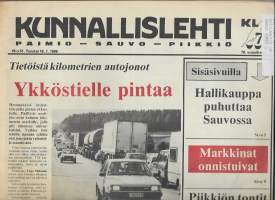 Kunnallislehti 1910.7.1986 Paimio, Sauvo, Piikkiö