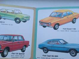Kuvakirja Autoja, kansi Ford Taunus, muita Citroën, Peugeot, Porsche, Alfa-Romeo, Saab, Volvo