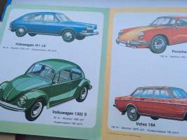 Kuvakirja Autoja, kansi Ford Taunus, muita Citroën, Peugeot, Porsche, Alfa-Romeo, Saab, Volvo