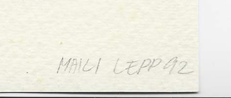 Maili Lepp,   &quot;Kirkko talvimaisema&quot;  alkuperäismaalaus,  sign a tergo Maili Lepp 92  kehystämätön  koko 16x12 cm
