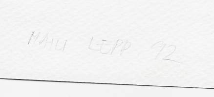 Maili Lepp,   &quot;Tonttu talvimaisema&quot;  alkuperäismaalaus,  sign a tergo Maili Lepp 92  kehystämätön  koko 16x12 cm