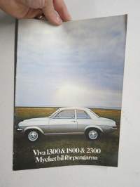Vauxhall Viva 1300 &amp; 1800 &amp; 2300 - Mycket bil för pengarna - 1973 -myyntiesite, ruotsinkielinen, painettu Suomessa ja jaettu Autopeko Oy:n liikkeestä