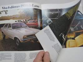 Vauxhall Viva 1300 &amp; 1800 &amp; 2300 - Mycket bil för pengarna - 1973 -myyntiesite, ruotsinkielinen, painettu Suomessa ja jaettu Autopeko Oy:n liikkeestä