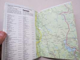 Saab Servicekarta över Sverige 1976 -huoltopistekartta, Ruotsi